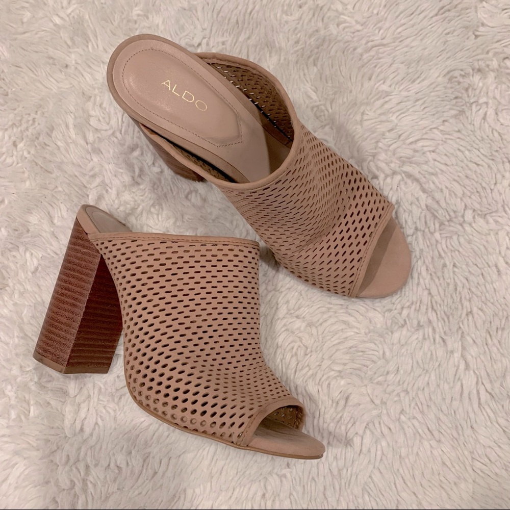 Aldo Slide Block Beige Heels ❤️❤️